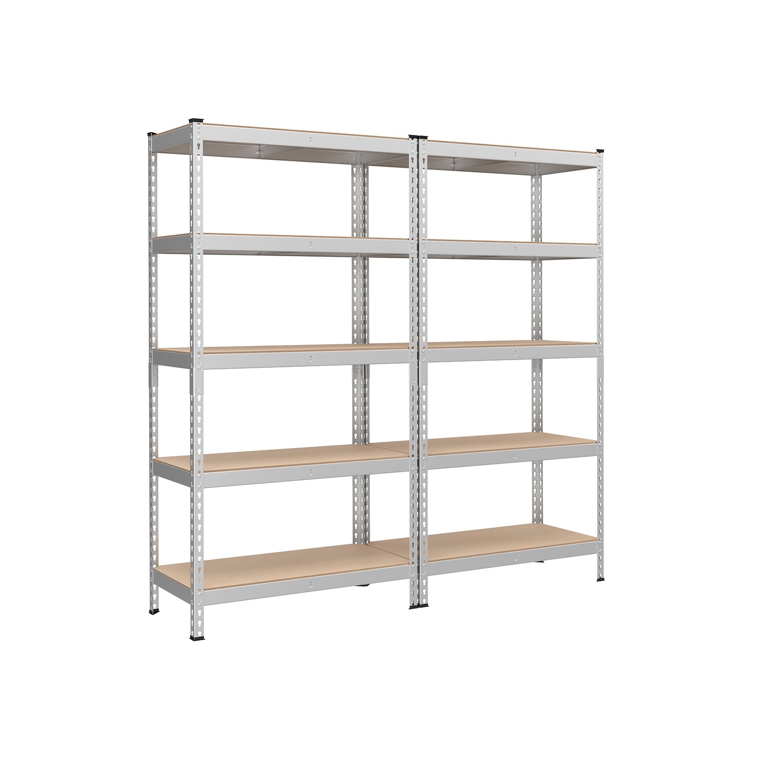 Heavy Duty 5-Tier Steel Garage Storage Shelves (Set of 2), Adjustable Boltless