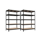 Heavy Duty 5-Tier Steel Garage Storage Shelves (Set of 2), Adjustable Boltless