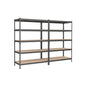 Heavy Duty 5-Tier Steel Garage Storage Shelves (Set of 2), Adjustable Boltless