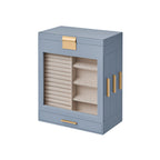 FURNMICS Elegant 5-Layer Jewelry Box with Clear Glass Window and Side Drawers