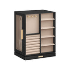 FURNMICS 360° Rotating Jewelry Organizer Box, 5 Drawers, Glass Window Display