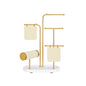 FURNMICS Jewelry Stand with Metal Frame, 2 Earring Boards, 4 Hanging Rods