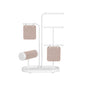FURNMICS Jewelry Stand with Metal Frame, 2 Earring Boards, 4 Hanging Rods