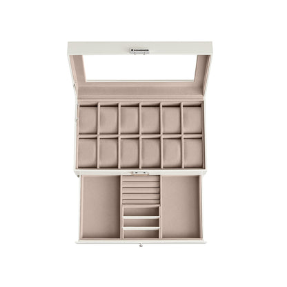 FURNMICS 6-Slot Lockable Watch Case with Glass Lid