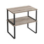 Expandable Stackable Kitchen Countertop Shelves, Metal Bamboo Cabinet Organizer Set