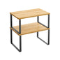 Expandable Stackable Kitchen Countertop Shelves, Metal Bamboo Cabinet Organizer Set