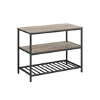 Kitchen Island with 3 Open Shelves and Steel Frame