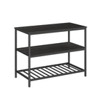 Kitchen Island with 3 Open Shelves and Steel Frame