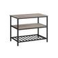 VASAGLE Industrial Kitchen Island: Spacious Worktop, 3 Shelves, Sturdy Iron Frame