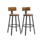 VASAGLE Industrial Bar Stools, 29-Inch Tall, Backrest, Steel Frame