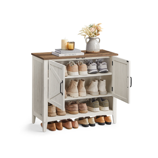 VASAGLE 3-Tier Shoe Cabinet: Stylish Entryway Organizer with Adjustable Shelves