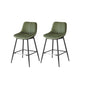 VASAGLE Modern Faux Leather Bar Stools with Ergonomic Backrest and Sturdy Metal Legs