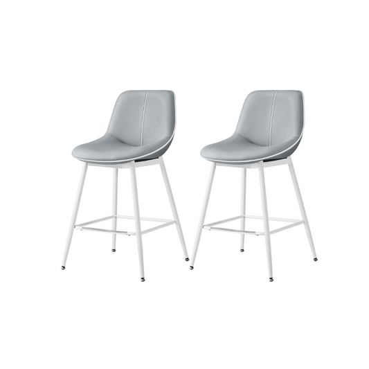 VASAGLE Modern Faux Leather Bar Stools with Ergonomic Backrest and Sturdy Metal Legs