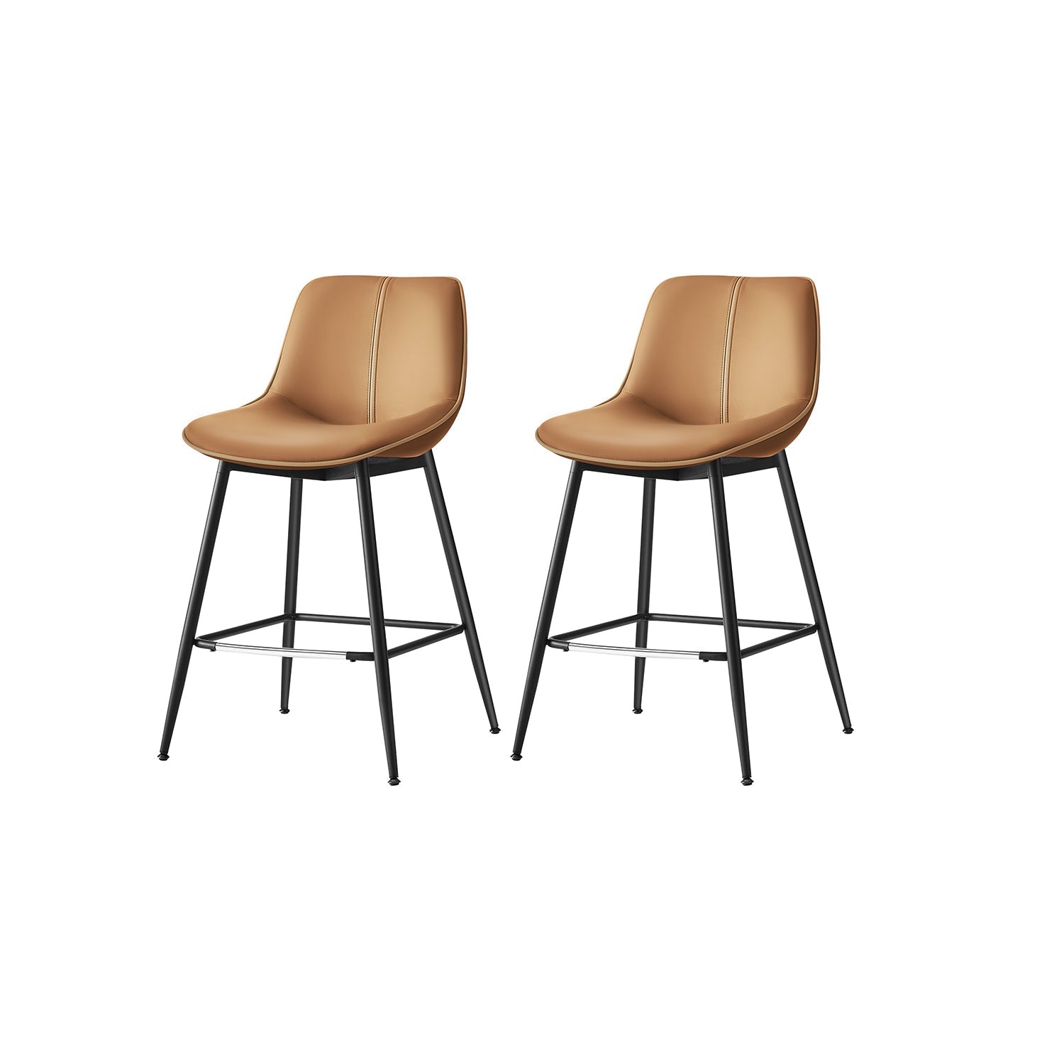 FURNMICS Set of 2 Counter Height Bar Stools with Back