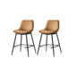 VASAGLE Modern Faux Leather Bar Stools with Ergonomic Backrest and Sturdy Metal Legs