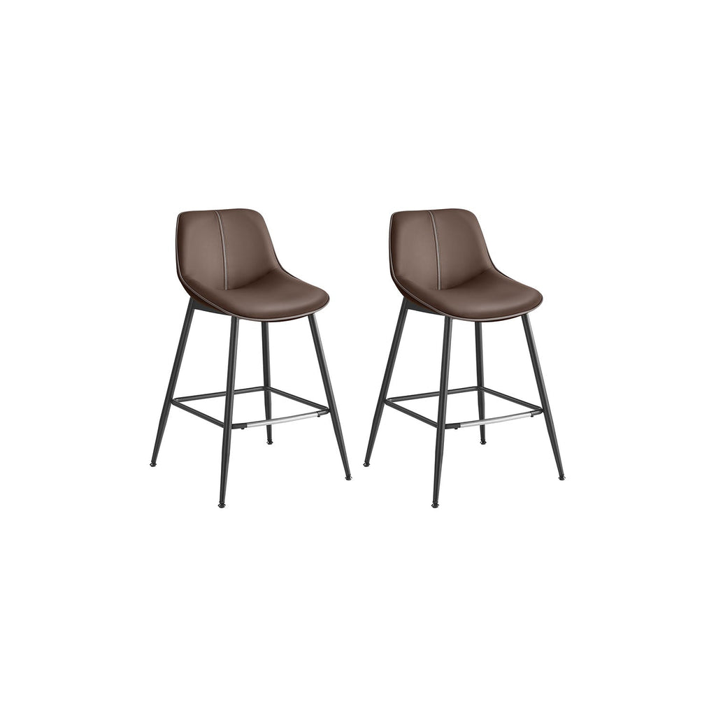 FURNMICS Set of 2 Counter Height Bar Stools with Back