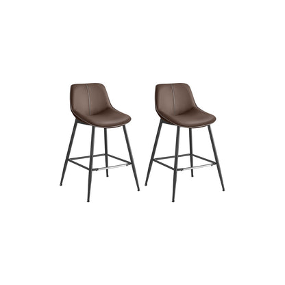 VASAGLE Modern Faux Leather Bar Stools with Ergonomic Backrest and Sturdy Metal Legs