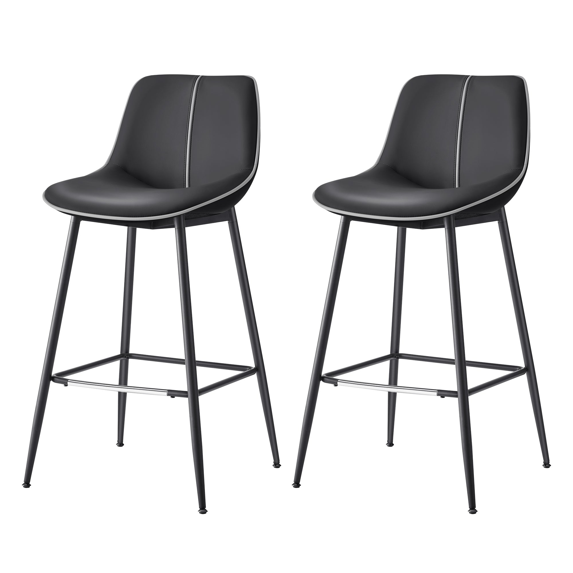 FURNMICS Set of 2 Counter Height Bar Stools with Back
