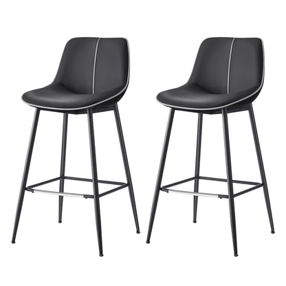 VASAGLE Modern Faux Leather Bar Stools with Ergonomic Backrest and Sturdy Metal Legs