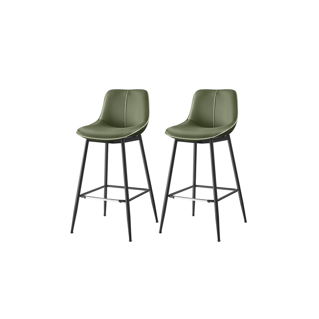 FURNMICS Set of 2 Counter Height Bar Stools with Back