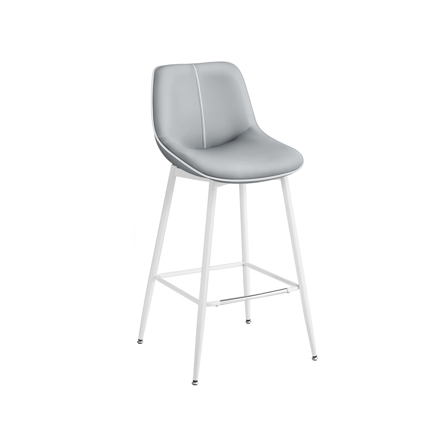 VASAGLE Modern Faux Leather Bar Stools with Ergonomic Backrest and Sturdy Metal Legs