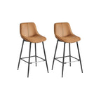 FURNMICS Set of 2 Counter Height Bar Stools with Back