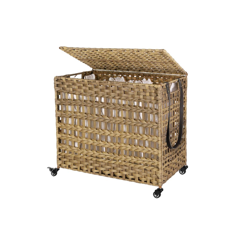 FURNMICS Laundry Sorter with 3 Cotton Bags and Metal Frame