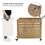 FURNMICS Laundry Sorter with 3 Cotton Bags and Metal Frame