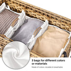 FURNMICS Laundry Sorter with 3 Cotton Bags and Metal Frame