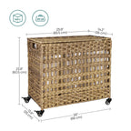 FURNMICS Laundry Sorter with 3 Cotton Bags and Metal Frame