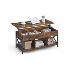 Lift-Top Coffee Table with Hidden Storage Shelf
