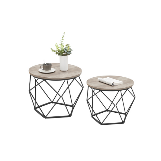 VASAGLE Industrial Nesting Coffee Tables Set of 2, Steel Frame