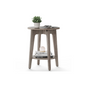 VASAGLE Modern Farmhouse Round End Table with Lower Storage Shelf