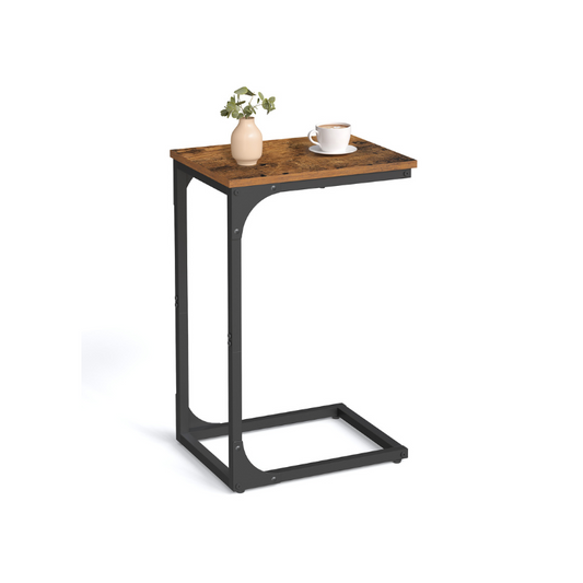 Industrial C-Shaped End Table Set for Couch Sofa, Metal Frame Side Tables