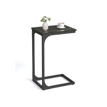 Industrial C-Shaped End Table Set for Couch Sofa, Metal Frame Side Tables
