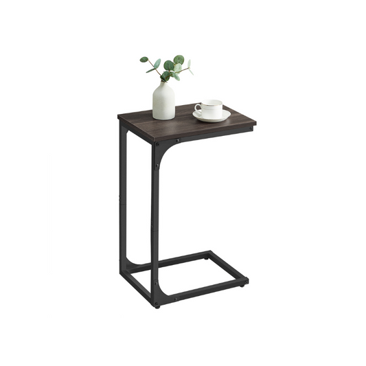 Industrial C-Shaped End Table Set for Couch Sofa, Metal Frame Side Tables