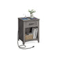 FURNMICS Farmhouse Nightstand with Charging Station
