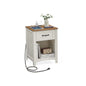 FURNMICS Farmhouse Nightstand with Charging Station