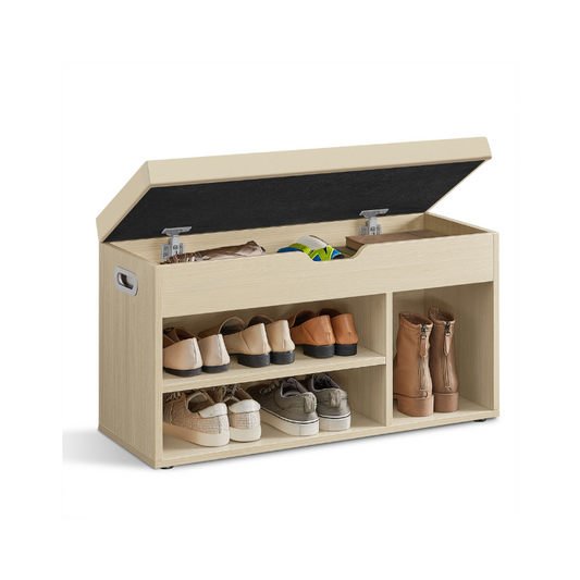 VASAGLE Entryway Storage Bench: Padded Cushion, Shoe Rack, Hidden Compartments