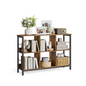 VASAGLE Industrial Rustic Bookshelf with Six Storage Cubes for Home Office