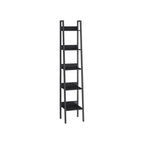 VASAGLE Industrial Wood-Look Ladder Bookshelf, Multi-Tier Metal Frame Storage Unit