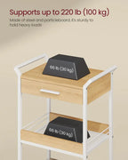 3-Tier Rolling Utility Cart with Table Top, Handles