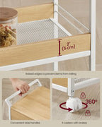 3-Tier Rolling Utility Cart with Table Top, Handles