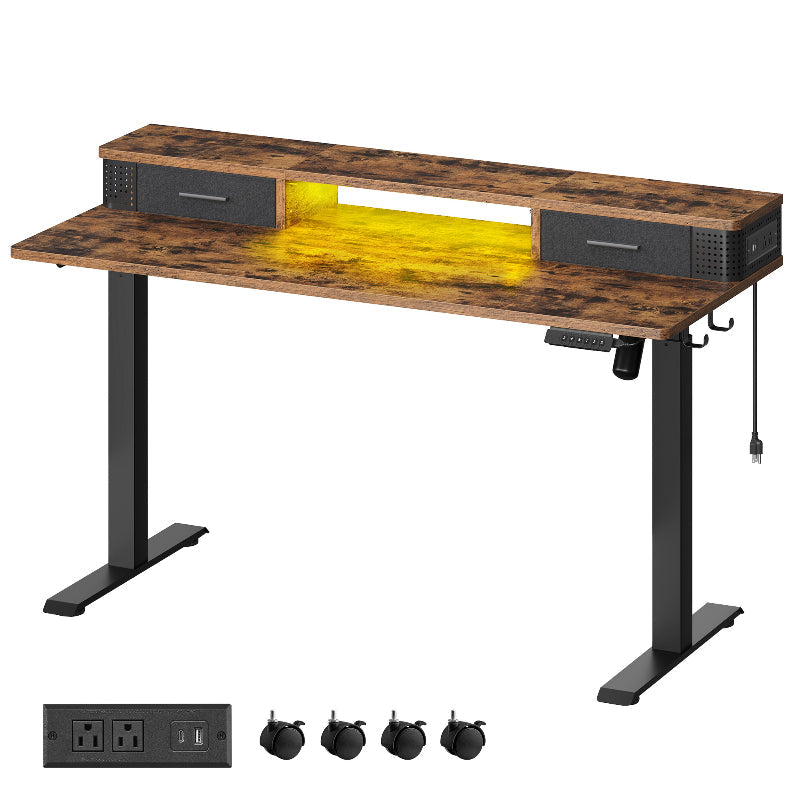 FURNMICS Electric Standing Desk with Drawers