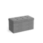 SONGMICS 30-inch Folding Faux Leather Storage Ottoman, Padded Seat & Footrest