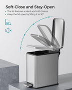 FURNMICS 1.3 Gallon Bathroom Trash Can and Toilet Brush Set
