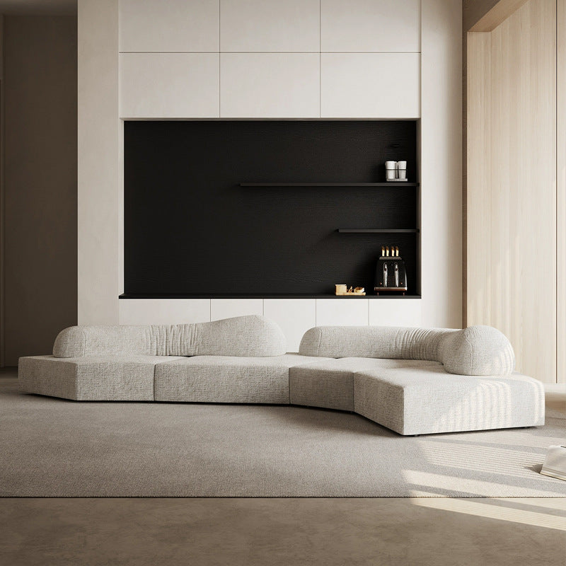 Rock Style Fabric Sofa for Large Living Room | Modern Irregular Villa Sofa