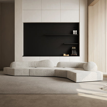 Rock Style Fabric Sofa for Large Living Room | Modern Irregular Villa Sofa
