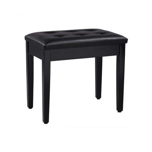 Comfortable Padded Wooden Piano Bench with Storage for Music Books