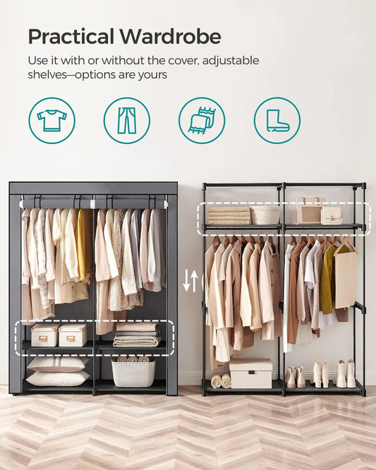 FURNMIC Closet Wardrobe with Non-Woven Fabric Cover